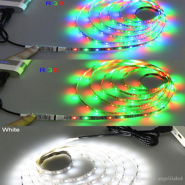 5V Cable USB LED strip light lamp SMD3528 50cm 1m 2m Christmas Flexible led Stripe Lights TV Background Decoration