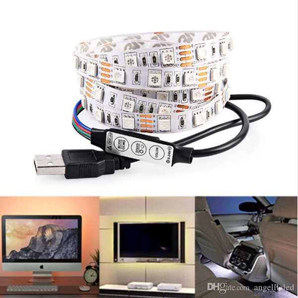 Lighting for HDTV - USB LED Backlight Strip RGB Bright 5V LED Neon Accent Lighting System for Flat Screen TV LCD Desktop Monitors