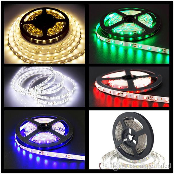 12V Led Strip Lights 5M 3528SMD Flexible Red Blue White Strip LED Rope Decoration Light Home Holiday Party Christmas Led Tape Ribbon Lights