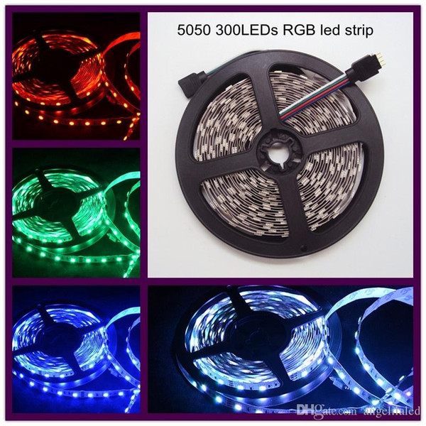 12V 5050 SMD RGB LED Strip Lights 5m per Roll Holiday Advertisement Decoration Party Christmas Non Waterproof Strips LED Fairy Tape Lights