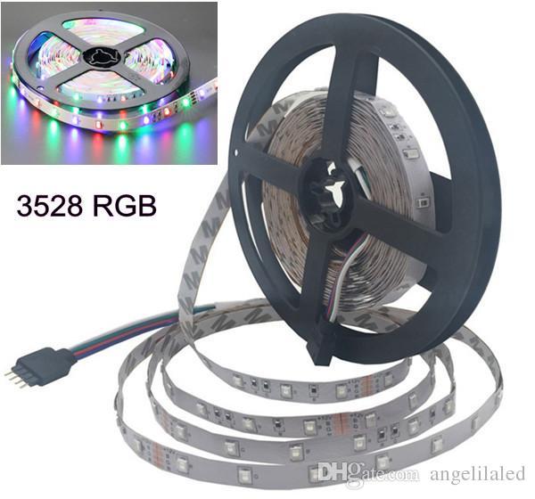 12V RGB Led Strip Lights 5M 3528SMD Non Waterproof Flexible LED Bar Decoration Light Home Holiday Party Christmas Led Tape Ribbon Lights