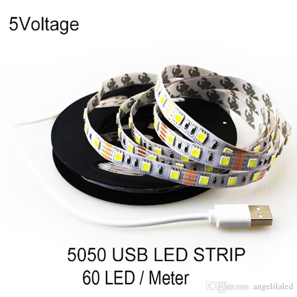 5V LED Strip 5050SMD 60LEDs Per Meter 0.5M 1M 2M USB LED light strip Christmas Home Party TV Background lighting