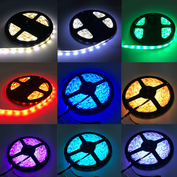 5m/roll 12V LED strip light SMD2835 5050 flexible led tape for decoration lighting red blue green RGB waterproof