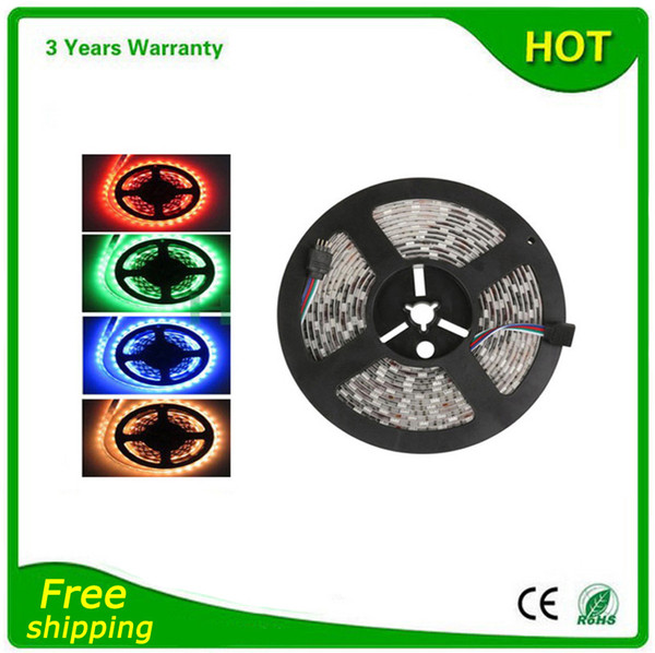 RGB LED Strip Flexible 5M 300LEDs 5050 60LEDs/m RGB/W/R/G/B/Y/WW Warranty 2 Years Waterproof Free Shipping