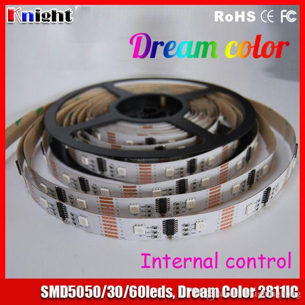 wholesale magic dream color led strip controller free smd5050 30leds 5m rgb colorful led strip 2811IC changeable led strip