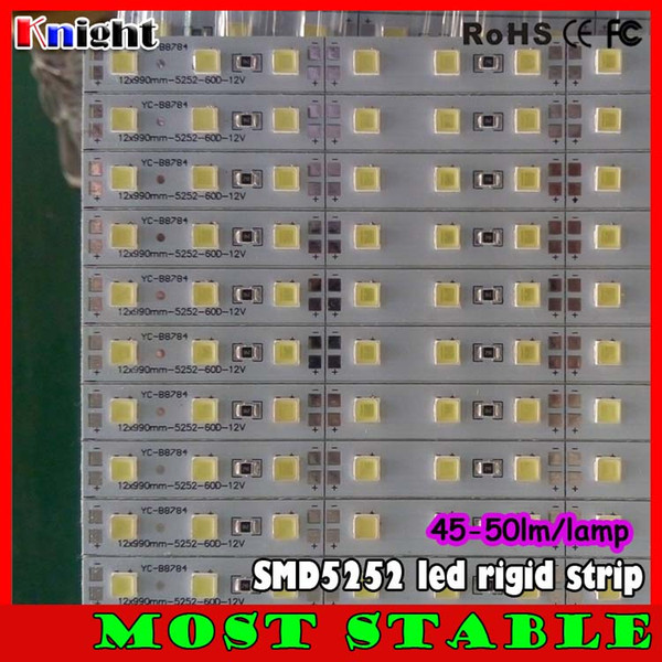 super bright rigid bar 45-50LM/led SMD 5252 12v led strip bar Advertising Light Box Rigid Strip Light Bar Cabinet Lighting new arrival 100m