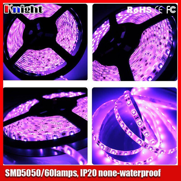 Wholesale led 3528 strip uv 300lamps 5m,led tape 5050 purple smd5050 led strip ip20 none waterproof uv395~405nm