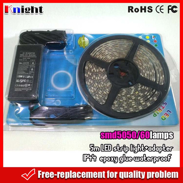 wholesale 5050 led strip set non waterproof 5m 60leds m rgb smd 12v flexible light led strip+controller+adapter 10set a lot fedex free ship