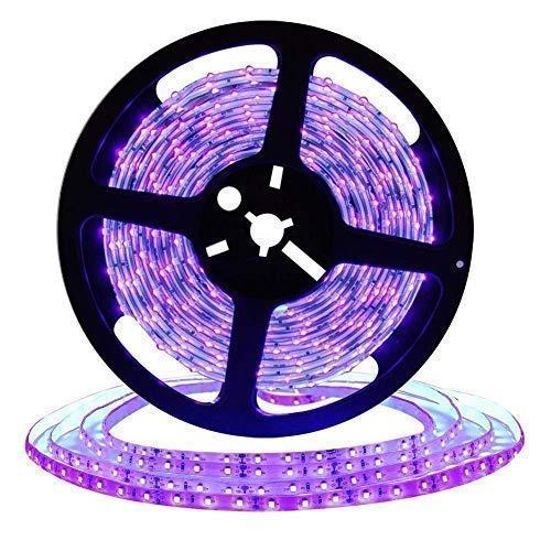 16.4ft LED UV Black Light Strip, 12V Flexible Blacklight Fixtures with 300 Units UV Lamp Beads, 24W Non-Waterproof Lights