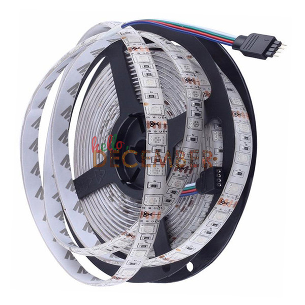 5M 300 LEDs 60-LEDs/M SMD5050 LED Strip 12V RGB Red Blue Green Yellow Warm Cool White Holiday Decorative Lighting LED Light Strips