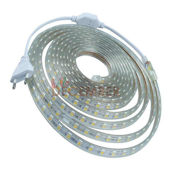 60 LEDs/M SMD5050 RGB/Red/Green/Blue/Yellow/Warm/Cool White LED Strip Lights IP68 Waterproof LED Neon Sign Light AC 110-240V