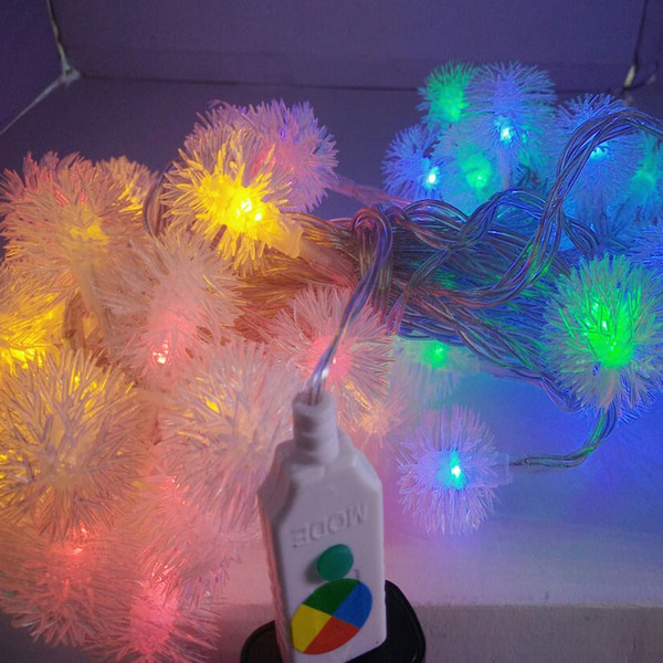 USB 5V 10M 100 Balls Led Christmas Lights Strips Pompon Snowball Fairy Lights Strings Party Decoration Outdoor/Indoor Holiday Lighting