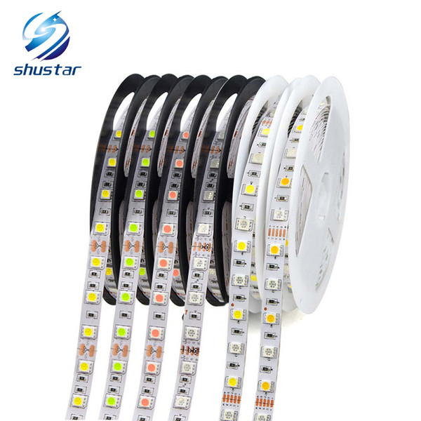 Waterproof 5050 SMD LED Strip light 5M 12V Decoration LED String lamp 60LEDs/M RGB, RGBW, RGBWW ,Yellow,Pink,Blue,Green,Red 11 Colors