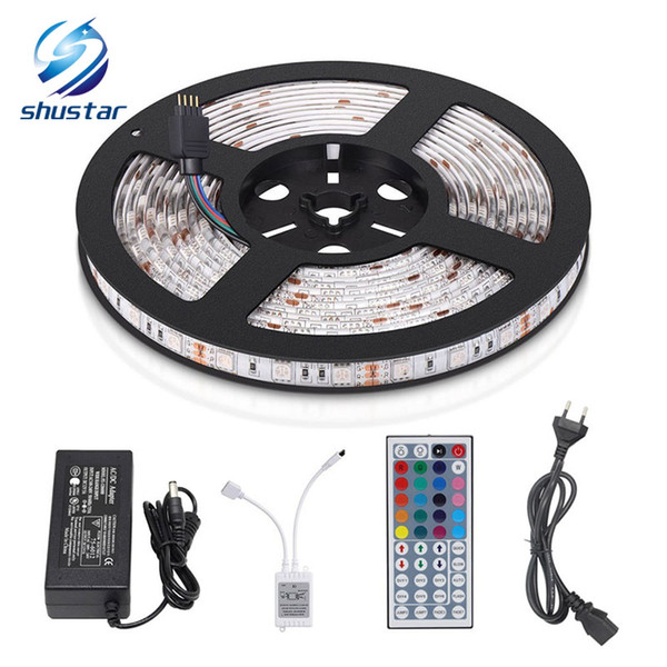 SMD 5050 RGB LED Strip Waterproof 5M 300LED DC 12V LED Light Strips Flexible Neon Tape Luz With 5A Power And 44Key Remote