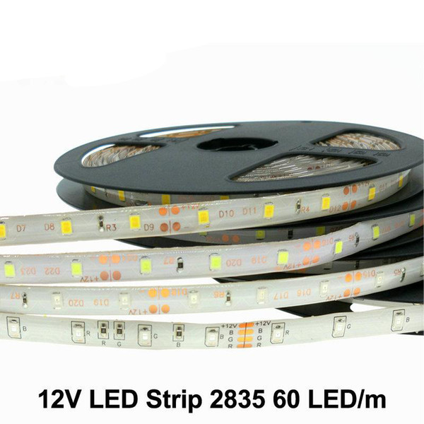 LED Strip 2835 / 3528 12V 60 LED/m Flexible LED Light RGB White Warm White Blue Green Red Yellow 5m/lot.