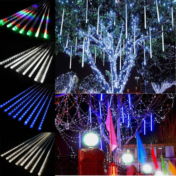 50cm 30CM 8 tube/set Meteor Shower Rain LED Light Tubes Christmas Outdoor Lights Lighting 500mm RGB Waterproof Party Xmas Fairy Led Light