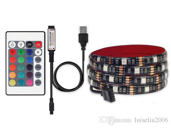 5V USB LED Strip 5050 RGB with 24Key IR Remote controller TV Background Lighting RGB LED strip Light 1M 2M