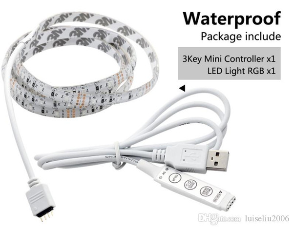 USB LED Strip 3528 RGB White / Warm White 60LEDs/m 1M 2M Set 5VLEDStrip