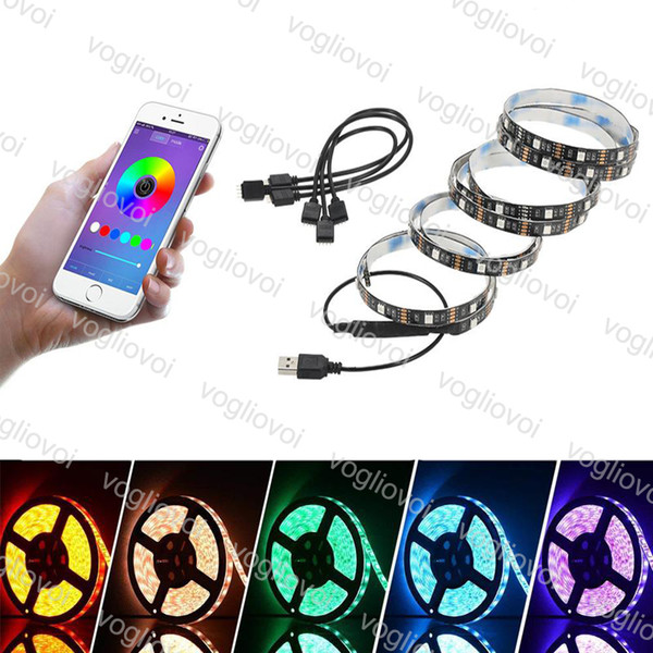 LED Strip Bluetooth RGB LED Light 5050 Waterproof DC 5V USB 1M 2M Bluetooth RGB APP Mobile Phone Controller DHL