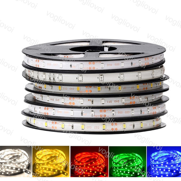 Led Strip Light SMD2835 5050 DC12V 300LED Round 2 wire Fiexble Light Led Ribbon Non Waterproof Super Bright LED Lights DHL