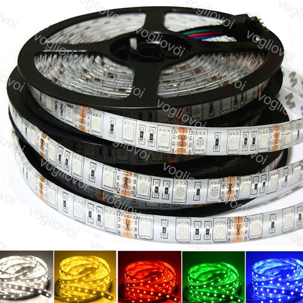 Led strip light SMD 3014 DC12V 300LED 600LED Round 2 wire Warm White Dimmable Flexible Ribbon Waterproof Super Bright LED Lights DHL