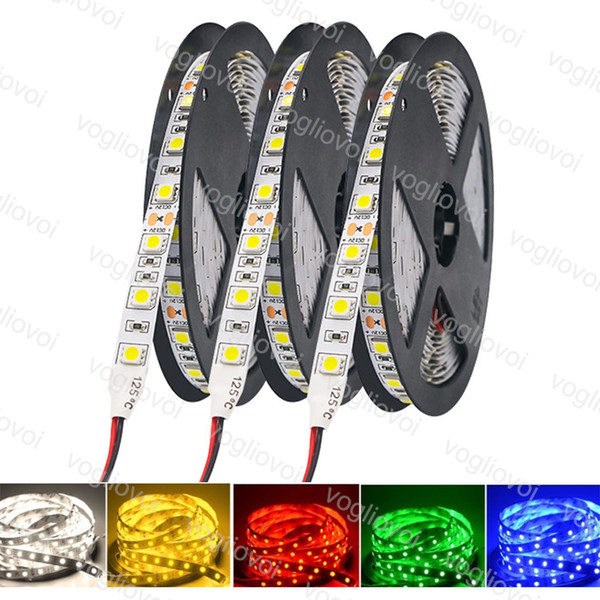 Led Strip Light 500M RGB White Warm White LED Strip Light 5M Supler Bright 2835 5050 SMD Non Waterproof 300 leds DC12V DHL