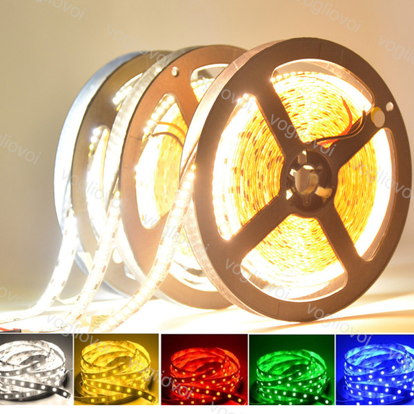 Led Strip Light SMD2835 3014 5050 DC12V 300LED Round 2 wire Fiexble Light Led Ribbon Waterproof Super Bright LED Lights DHL