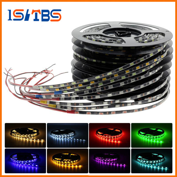 Narrow Side IP65 Waterproof 5730 LED Strip Flexible Light 12V,5.7mm / 4.7mm Width Black / White PCB 5M 300Leds