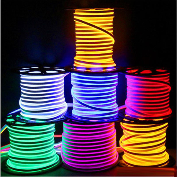 Newly LED strip lights waterproof IP65 flexible LED strip SMD2835 120 leds both side glowing high bright 8 colors neon light wholesale 50m+