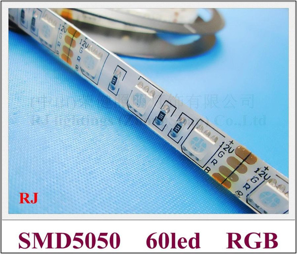 waterproof IP44 RGB LED strip light SMD 5050 LED soft strip light lamp DC12V RGB SMD5050 60 led / M free shipping