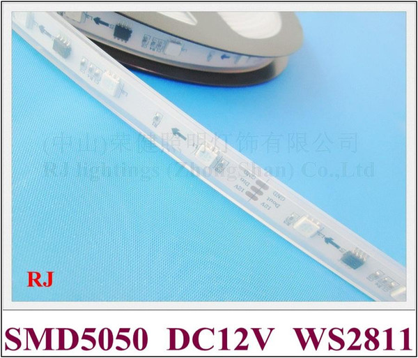 WS 2811 RGB magic LED strip light SMD 5050 LED soft strip DC12V SMD5050 30led/M with silicone tube waterproof WS2811 CE ROHS