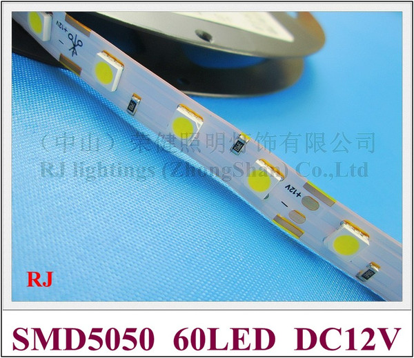 non-waterproof IP20 SMD 5050 LED strip light flexible strip soft strip DC12V SMD5050 60 led 14.4W IP20 CE free shipping