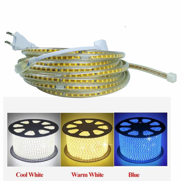 220V Waterproof Led strip light with EU Plug 2835 SMD flexible Rope Light,120 Leds/M high brightness outdoor indoor decoration