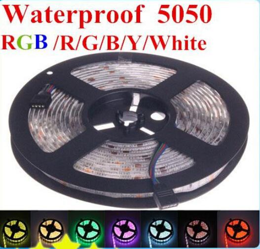 High Bright Waterproof SMD 5050 Led Strip Light 16.4ft 5M 300 Leds 12V Warm White/Cool White Red Green Blue Yellow For Living/Sitting Room