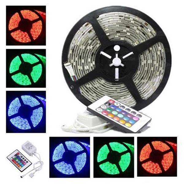 LED Strip Light Non-waterproof LED Flexible Light Strip 12V 300pcs LED 6 Color Options SMD 3528 16.4 Feet/5 meter strip roll