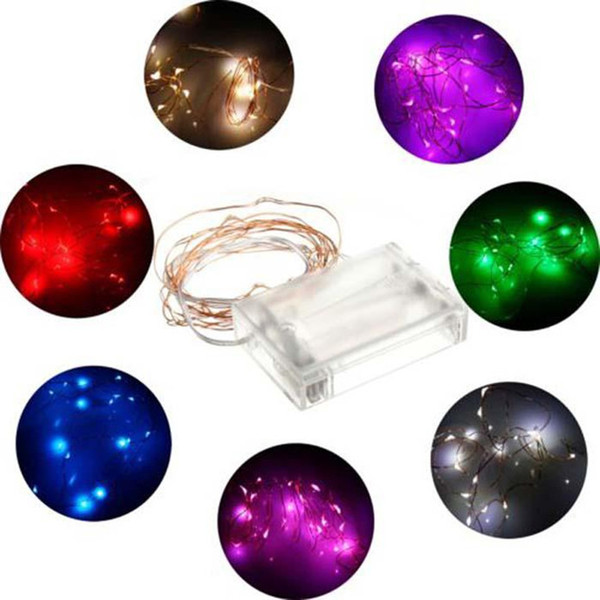 2M/3M/4M Party Xmas led Battery Power Operated 20 30 40 LEDs copper wire(with silver color) String Light Lamp