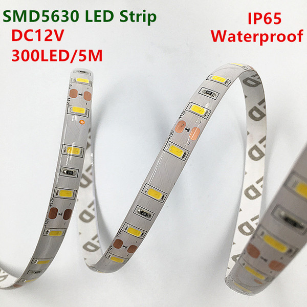 100m/lot SMD5630 Led Strip Light 300LEDs Roll DC12V Warm White Waterproof IP65,2 times brightness than 5050 LED