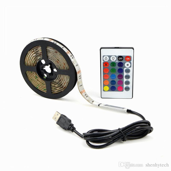 16 Colors Adjustable USB RGB Led Strip Light 30 Leds/M 5050SMD Lamp String 0.5M 1M 2M 3M 4M 5M IP65/IP20 Waterproof + Remoter