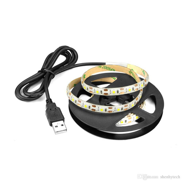 Waterproof LED Strip Light 0.5m 1m 2m 3m 4m 5m Cuttable Lamp Ribbon Tape With USB Port Living Room Bedroom Lighting Decoration