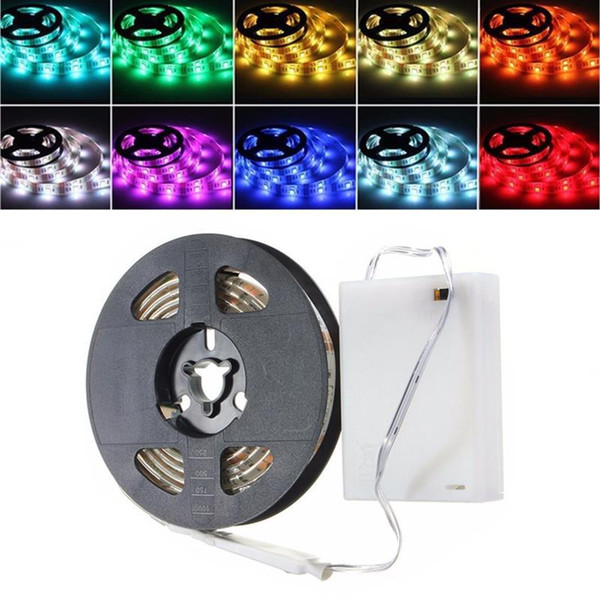 New Arrival Waterproof RGB 5050 SMD IP65 LED Flexible Strip Lights 3AAA Battery Power Lamp 3 Key with Mini Controller 1M/2M TV Back Lighting
