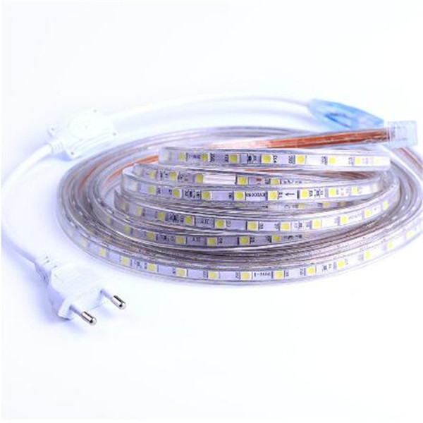 21-25M 220V SMD5050 60LED/M Flexible LED Strip Light Waterproof Living Room Home Decoration LED Tape Light with EU Plug