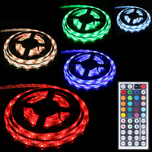 Waterproof LED Strip Light 28W 12V 5M/16.4feet 5050 RGB LED 8 Light + 44 Keys IR Remote Controller LEG_627