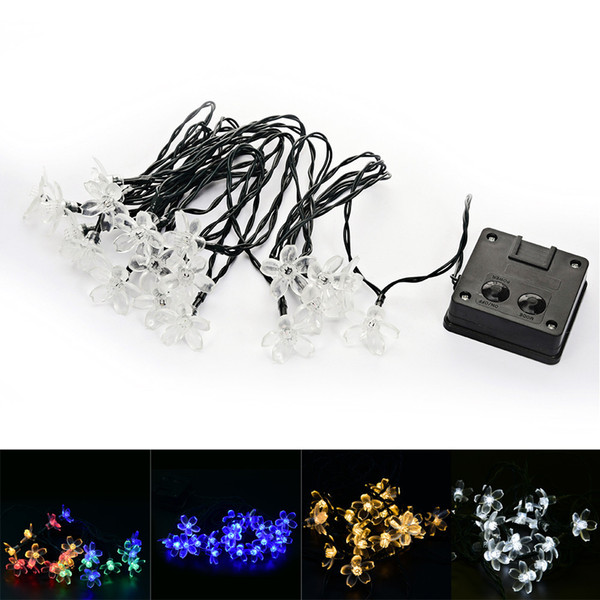 OriGlam 4 Light Color Solar Twinkling Cherry Blossom String Lights 15ft 20 LEDs Decorative Garden Window Porch Lawn Lamp DEL_11K