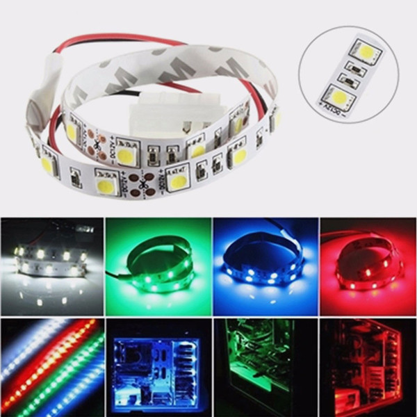 25CM SMD 5050 Non-Waterproof LED Flexible Ribbon Strip Light PC Compute r Case Adhesive Lamp 12V DEL_008