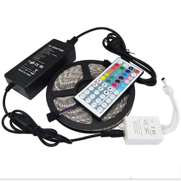 25M 5m/roll Led Strip Light RGB 5050 SMD Flexible Waterproof + 44Key Remote+5A Power Supply Outdoor strip can use directly