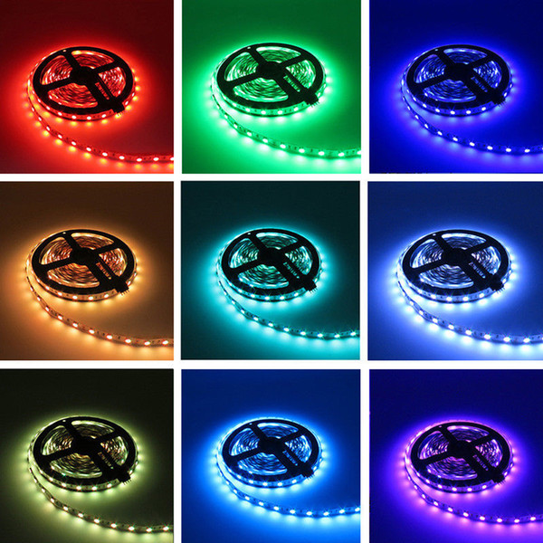 5M RGB 5050 Waterproof LED Strip light SMD 44 Key Remote 12VUS EU Power Full Kit