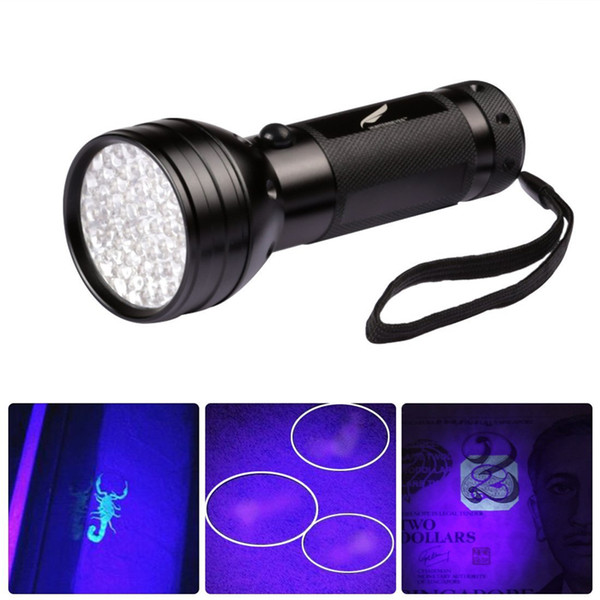 UV Flashlight 51 LEDs Handheld Ultraviolet Streamlight Pet Dog and Cat Urine Stain Detector 395nm Novelty Lighting Flash Light