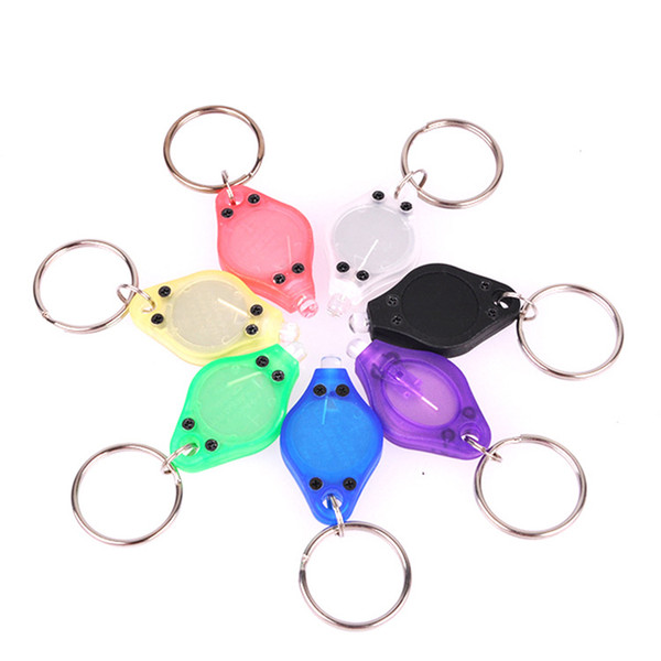 100pcs Mini Torch Key Chain Ring PK Keyring White LED Lights UV LED Light Bulbs Photon 2 Micro LED Keychain Flashlight Mini Lamp