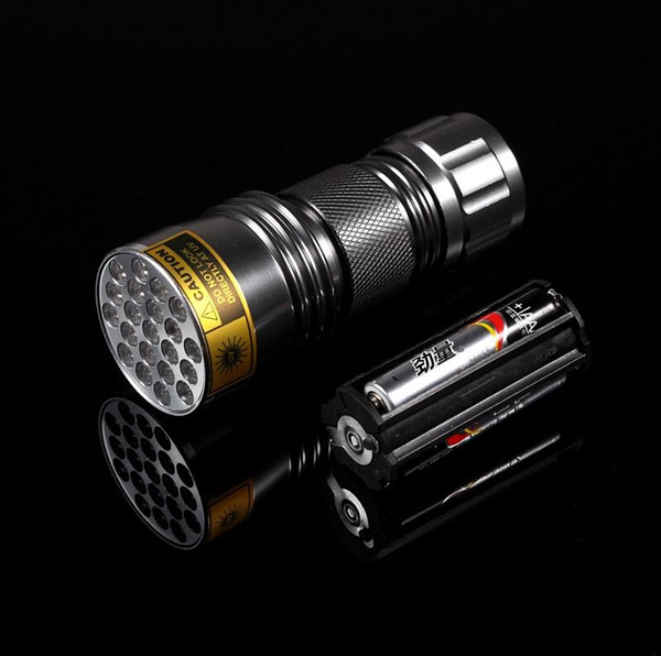 New UV Ultra Violet 21 LED Flashlight Mini Blacklight Aluminum Torch Light Lamp Freeshipping