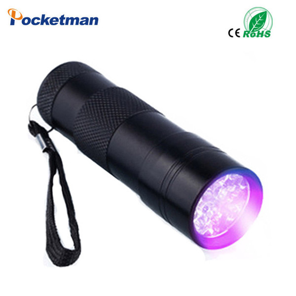 Mini Portable UV Flashlight Violet Light 9 LED UV Torch Light Lamp Flashlight Free Shipping